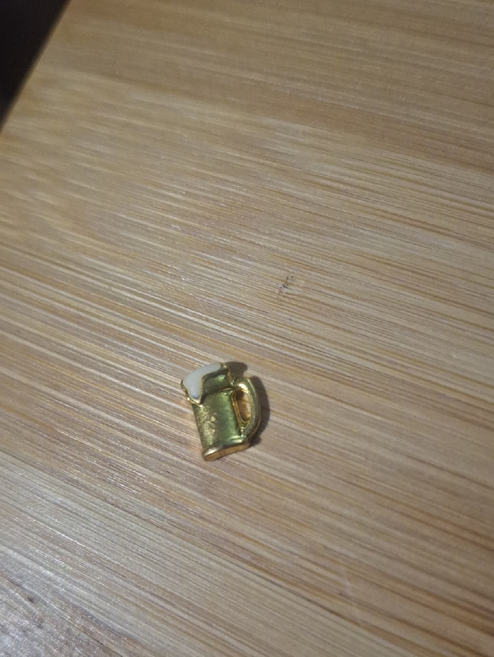 Gold-tone Beer Mug Charm with Drippinh Foam For Floating Lockets